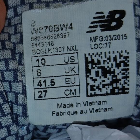 New Balance 870 Women's Carribean Blue & Silver Running Sneakers - Size 10B - Picture 8 of 8